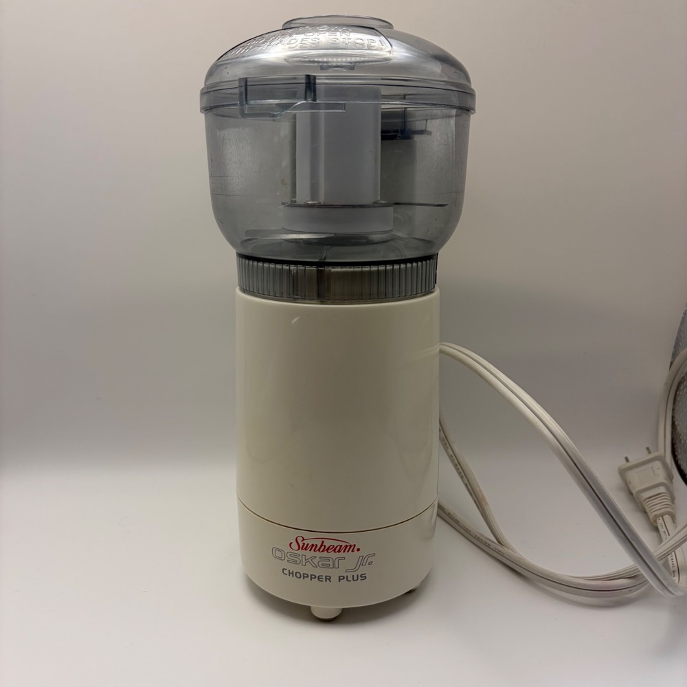 Sunbeam Oskar Jr Chopper Plus White Mini Food Processor‎ 4816-9 Tested Vintage